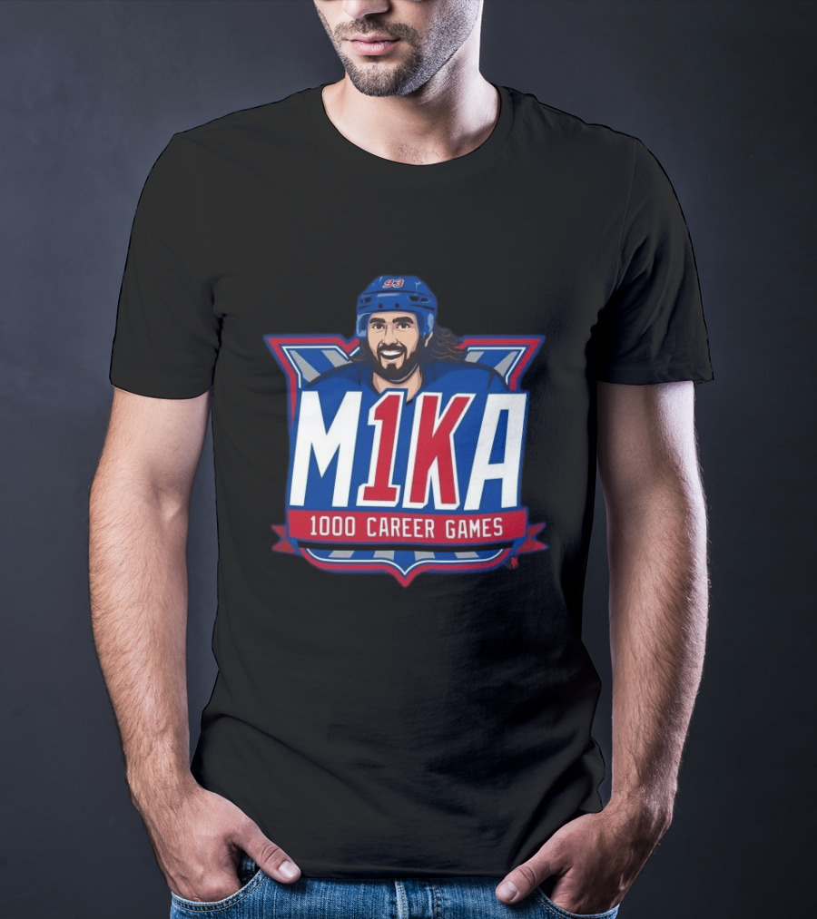 M1KA 1000 Career Games Hockey Milestone Celebration T-Shirt