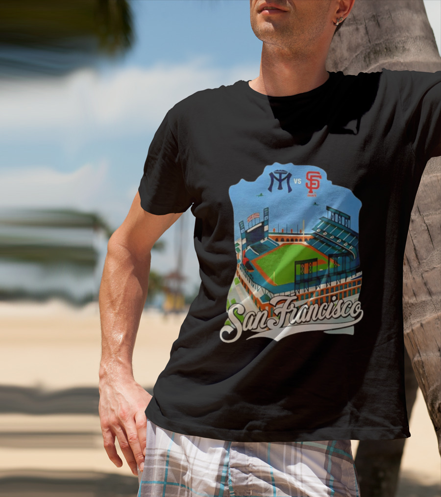 San Francisco Giants Stadium Matchup Baseball Artform T-Shirt