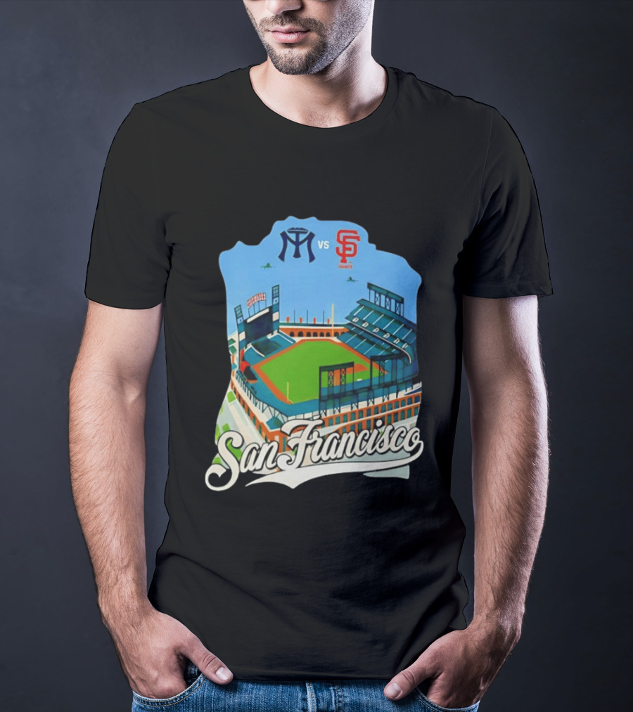 San Francisco Giants Stadium Matchup Baseball Artform T-Shirt