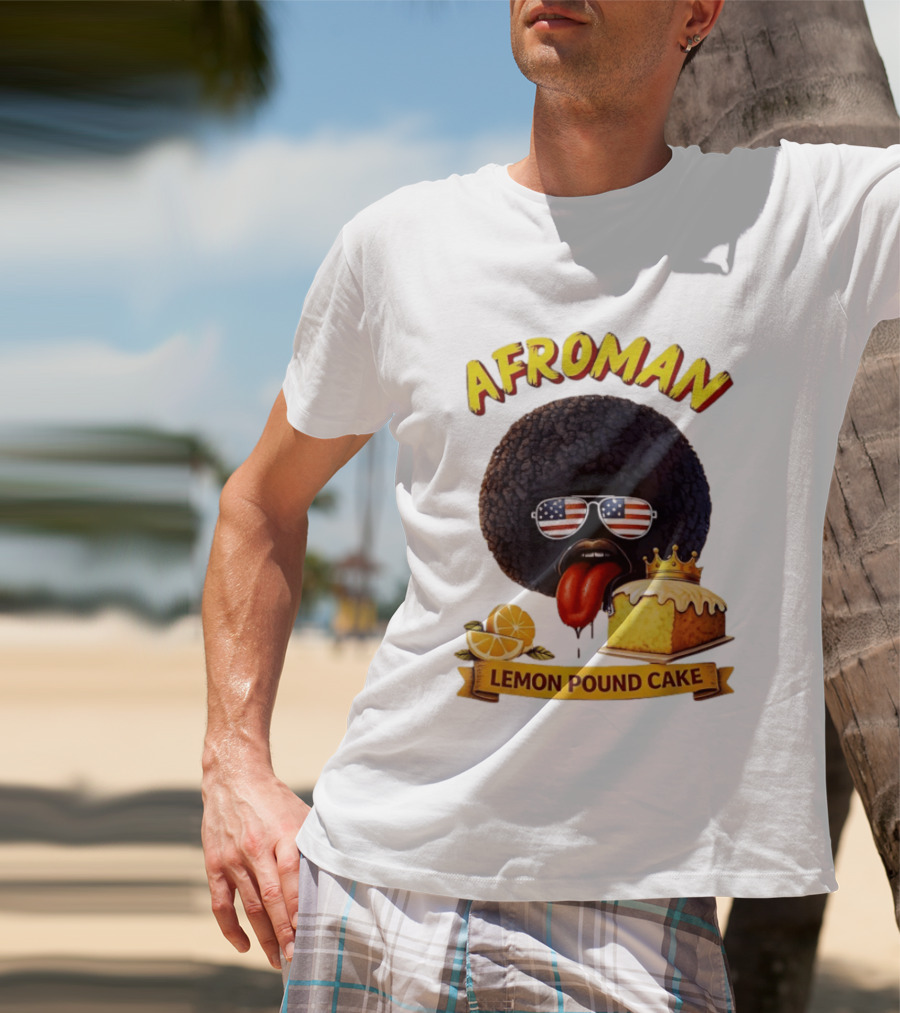 Afroman Lemon Pound Cake Sunglasses Tongue Crown Lemons T-Shirt