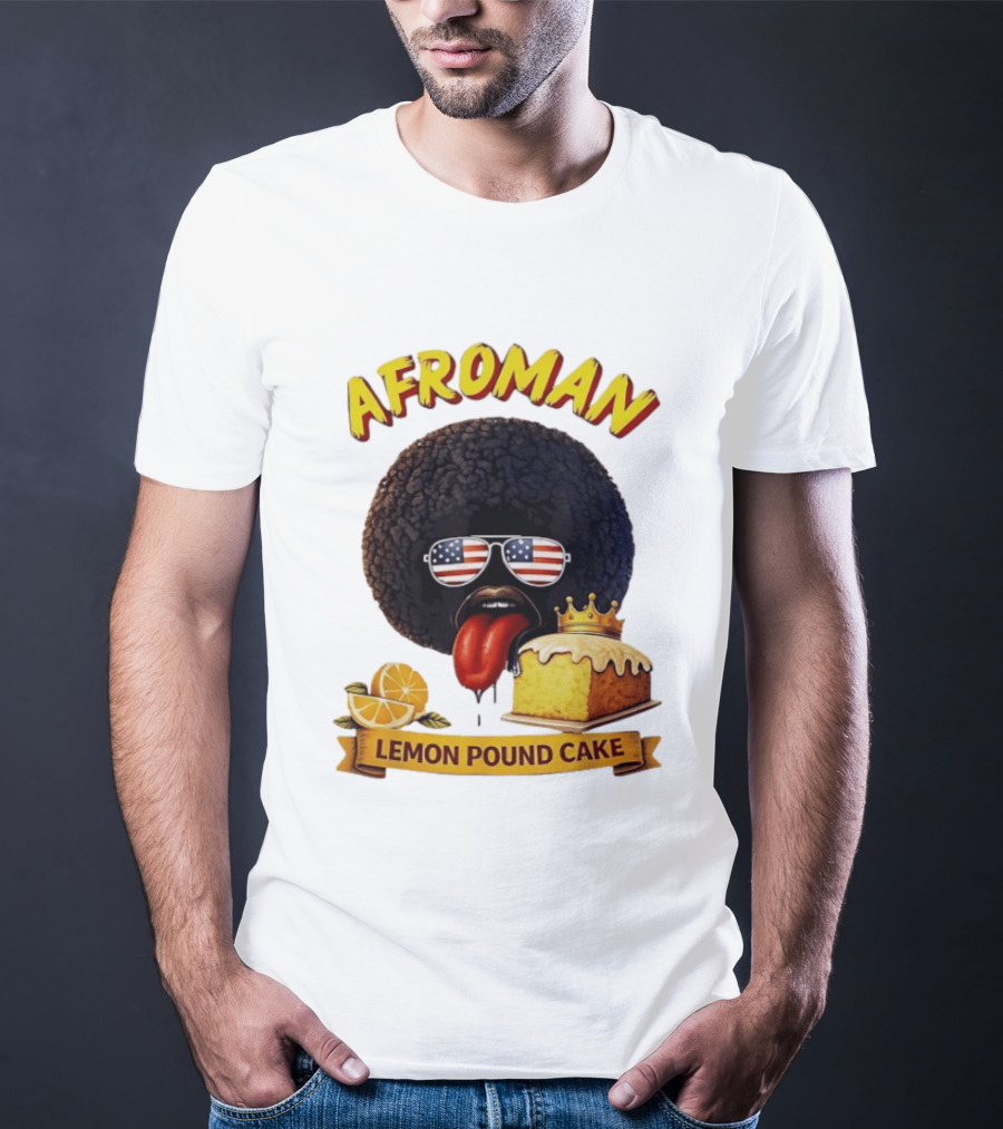 Afroman Lemon Pound Cake Sunglasses Tongue Crown Lemons T-Shirt