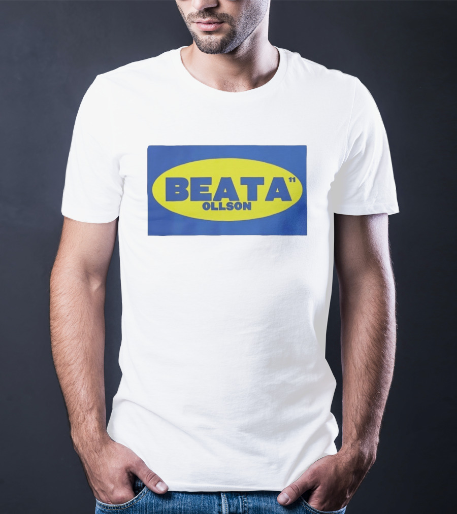 BEATA OLLSON 11 Blue Yellow Oval T-Shirt