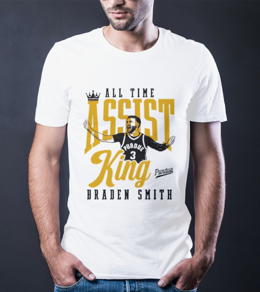 All Time Assist King Braden Smith Purdue Boilermakers T-Shirt