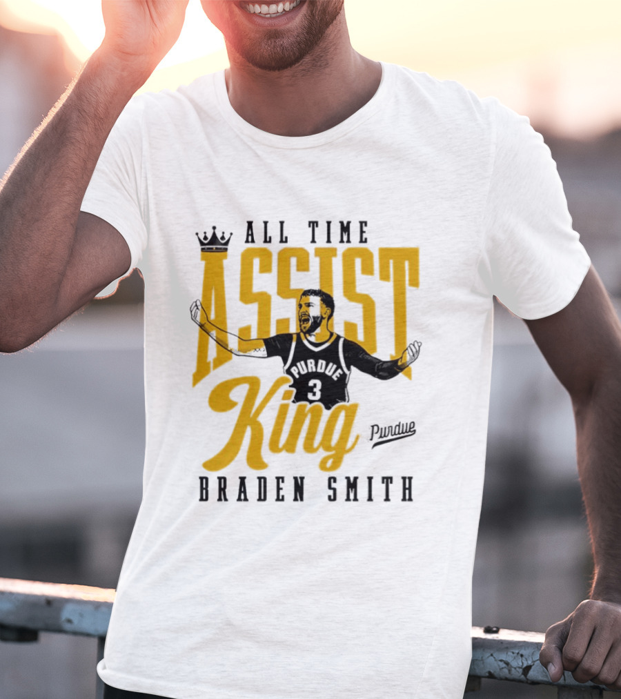 All Time Assist King Braden Smith Purdue Boilermakers T-Shirt