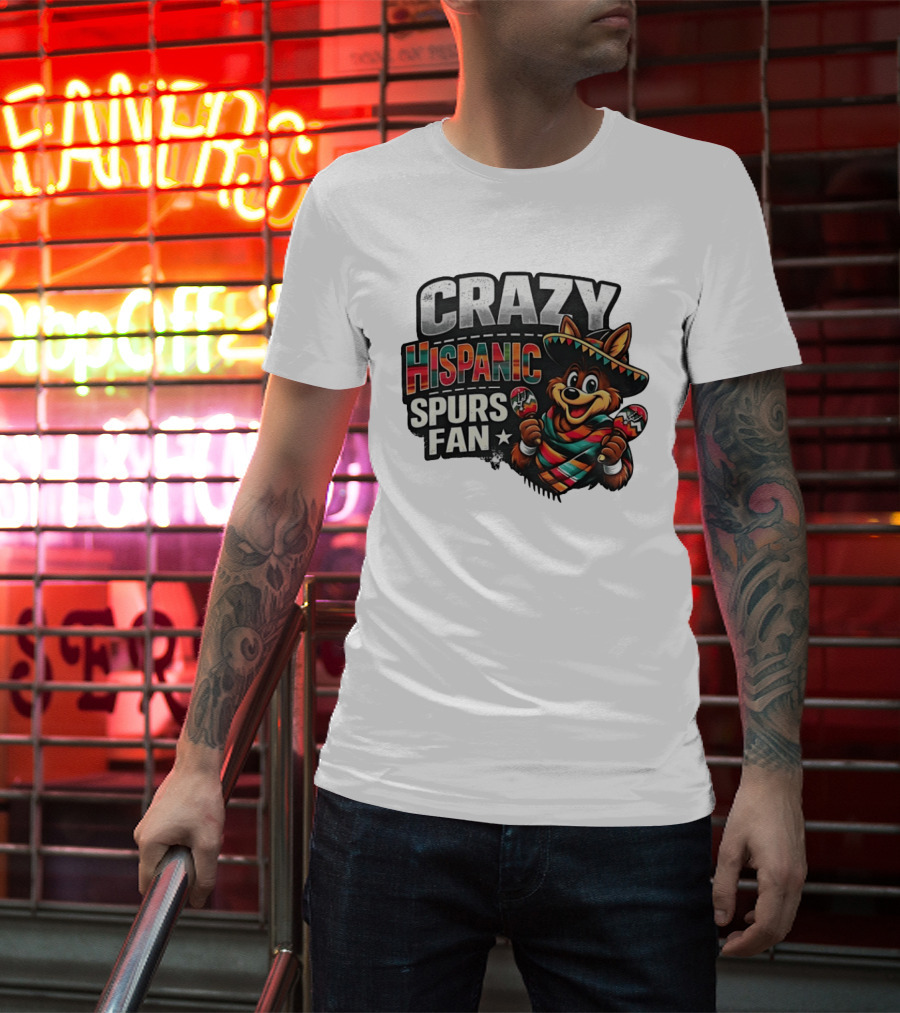 Crazy Hispanic Spurs Fan Sombrero And Maracas T-Shirt