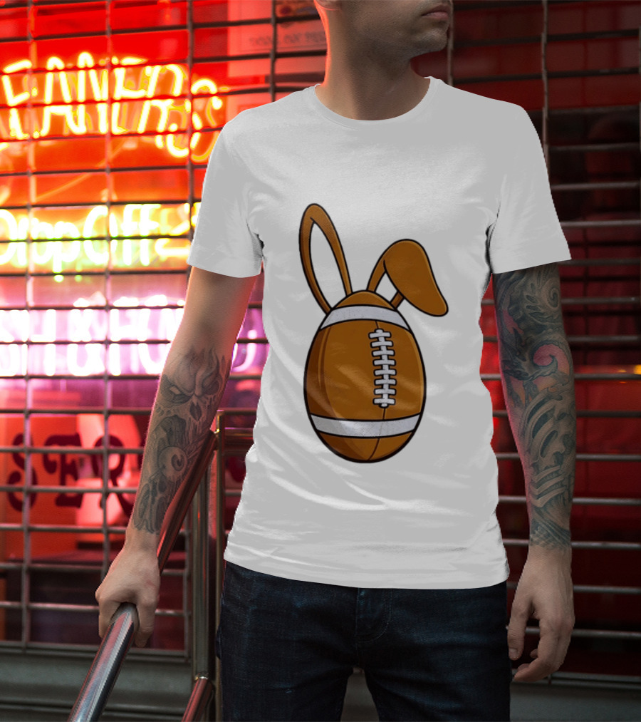 Easter Bunny Ears Football Egg Happy Easter T-Shirt
