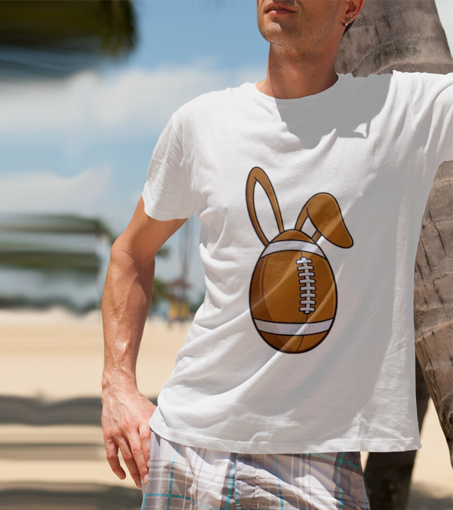 Easter Bunny Ears Football Egg Happy Easter T-Shirt