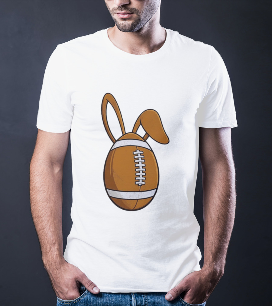 Easter Bunny Ears Football Egg Happy Easter T-Shirt