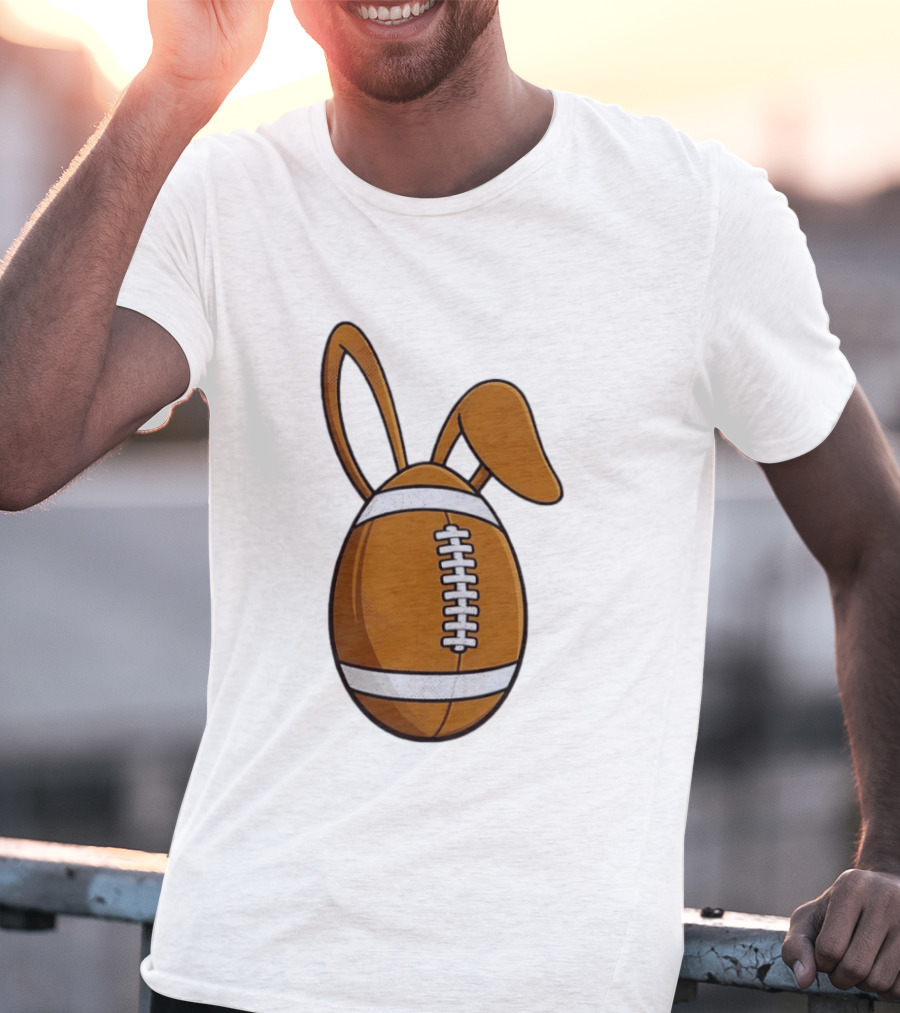 Easter Bunny Ears Football Egg Happy Easter T-Shirt