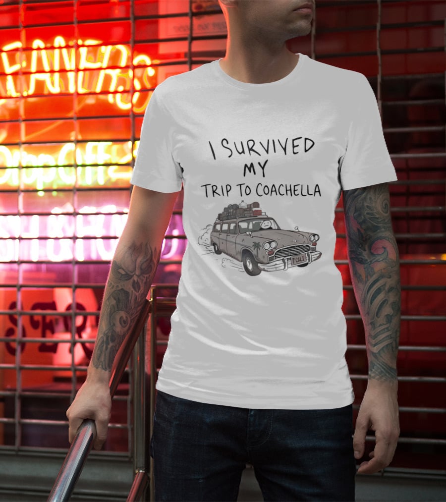 I Survived My Trip To Coachella 2026 Festival Vintage Van Adventure T-Shirt