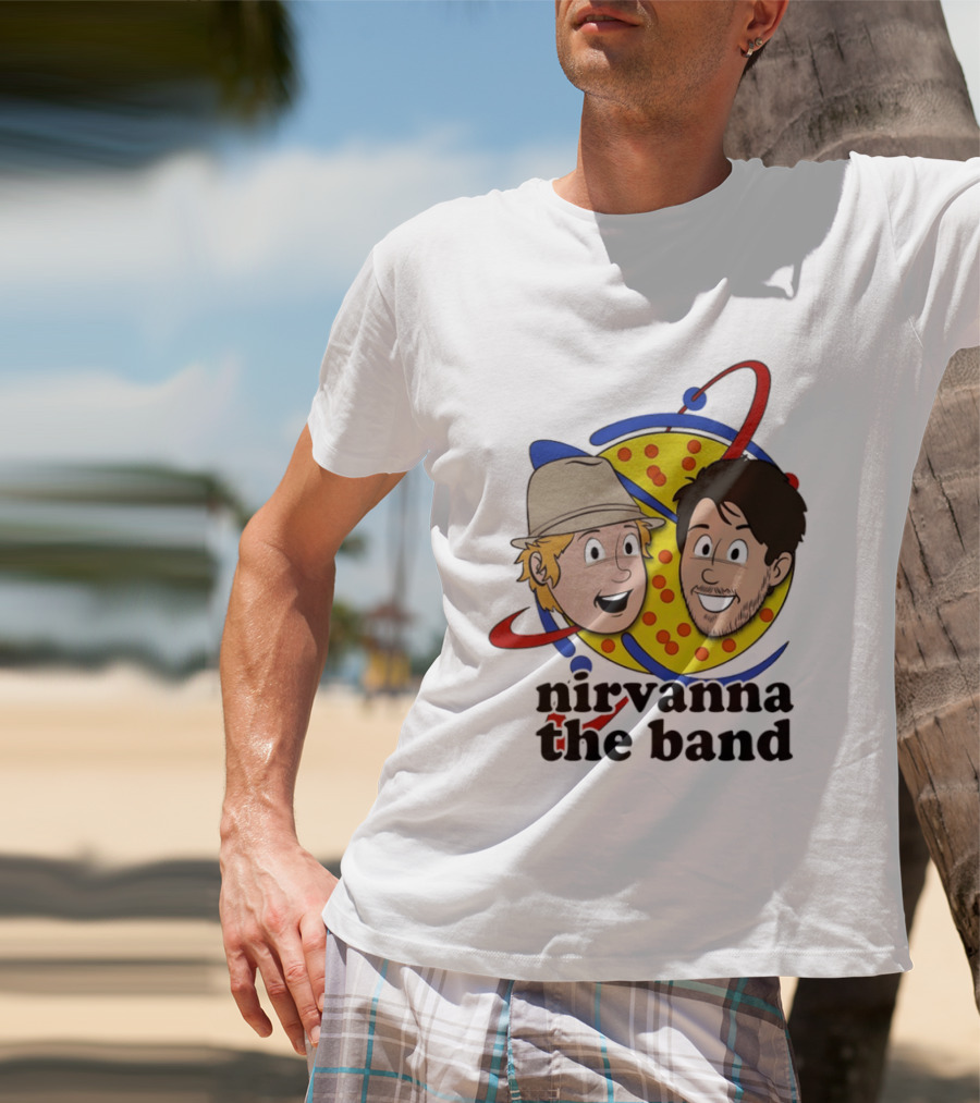 Nirvanna The Band Cartoon Characters With Animated Planetary T-Shirt