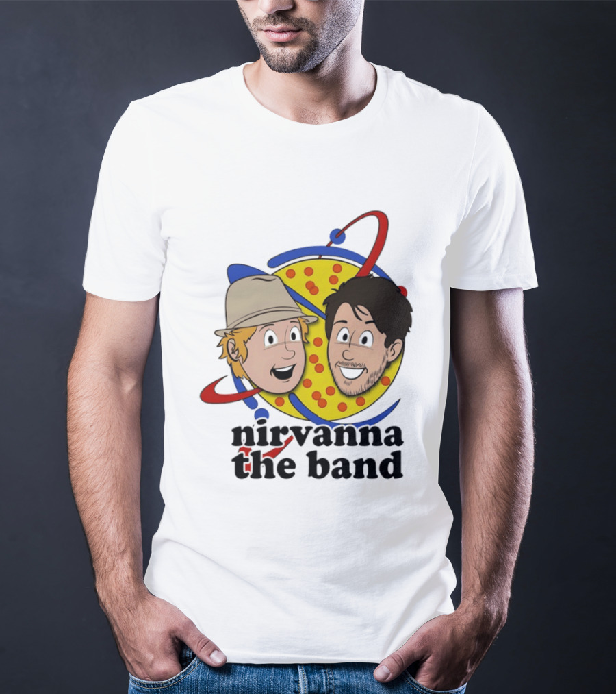 Nirvanna The Band Cartoon Characters With Animated Planetary T-Shirt