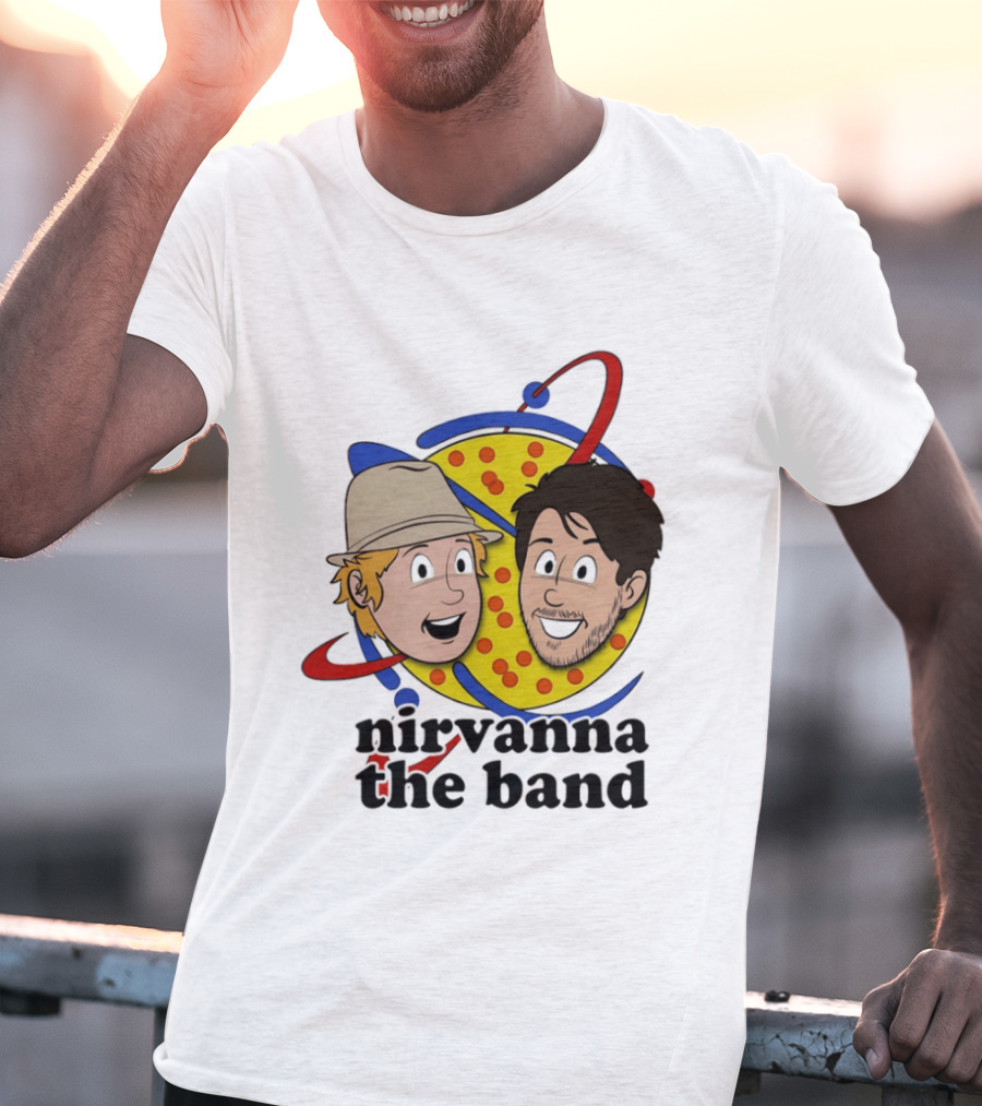 Nirvanna The Band Cartoon Characters With Animated Planetary T-Shirt