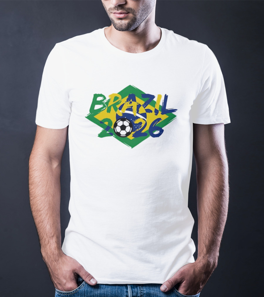 Brazil 2026 World Cup Soccer Team Flag T-Shirt