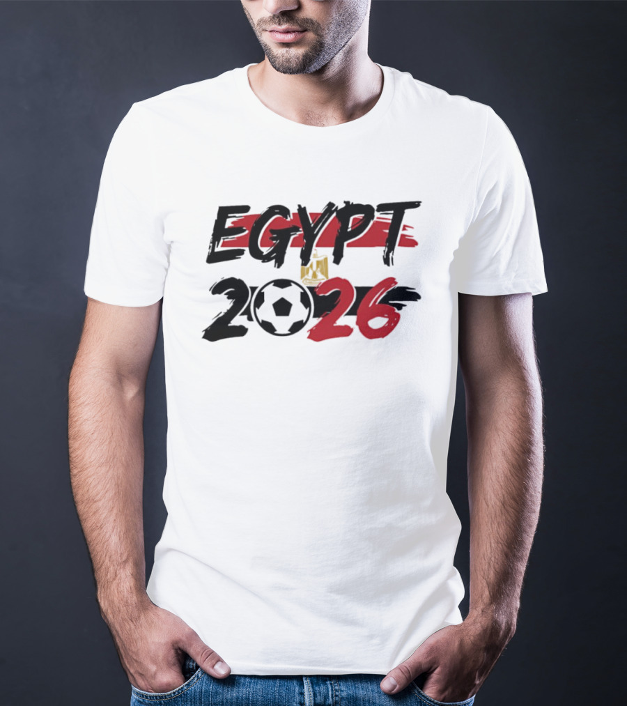 Egypt 2026 World Cup Soccer Emblem And Flag T-Shirt