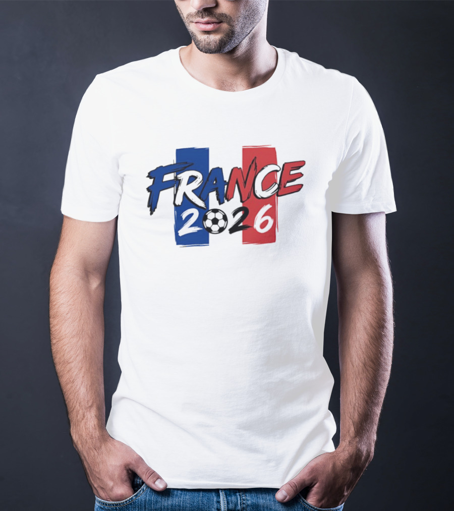 France 2026 Soccer World Cup Blue Red T-Shirt