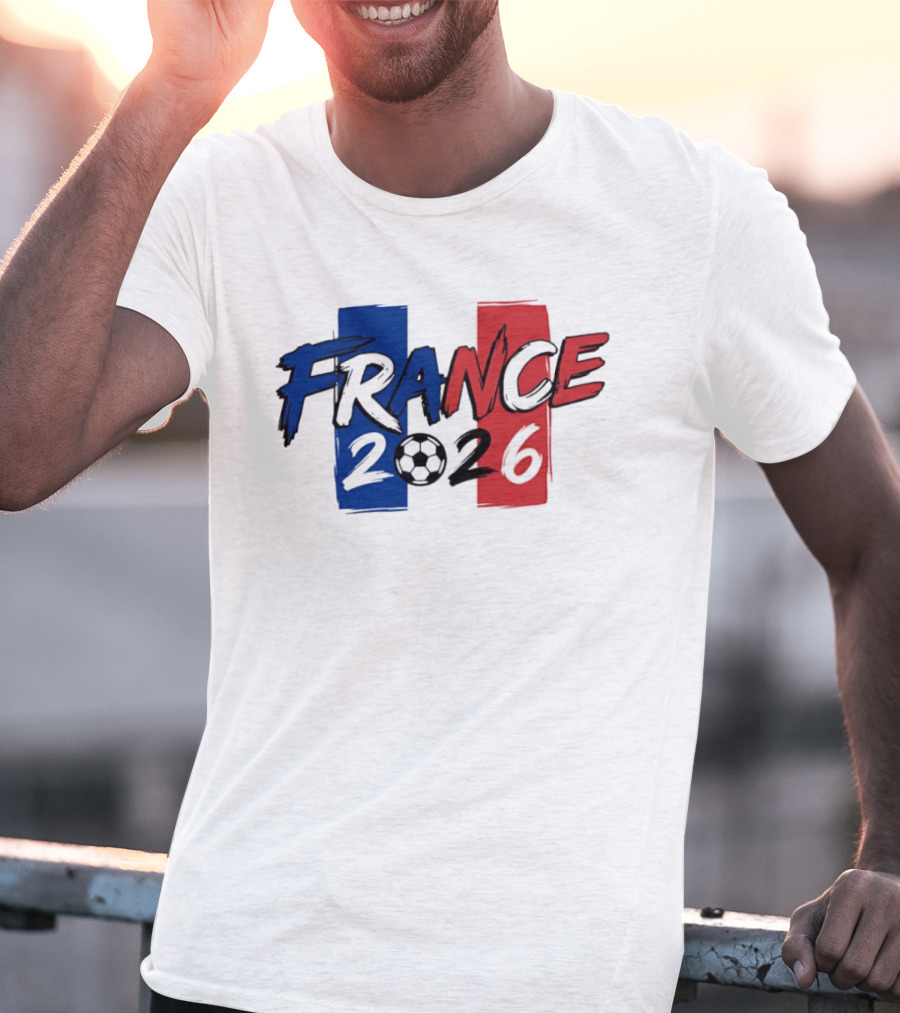France 2026 Soccer World Cup Blue Red T-Shirt