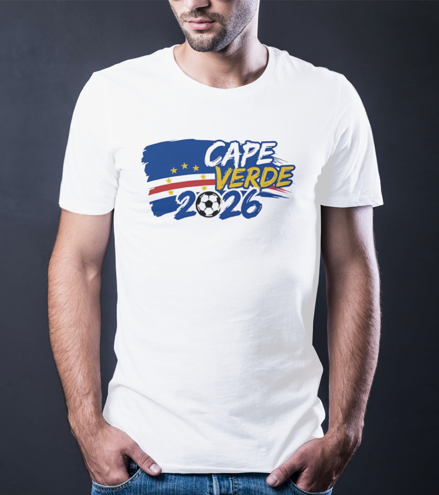 Cape Verde 2026 World Cup Soccer Stars National Team Five Stars Blue Red Banner T-Shirt
