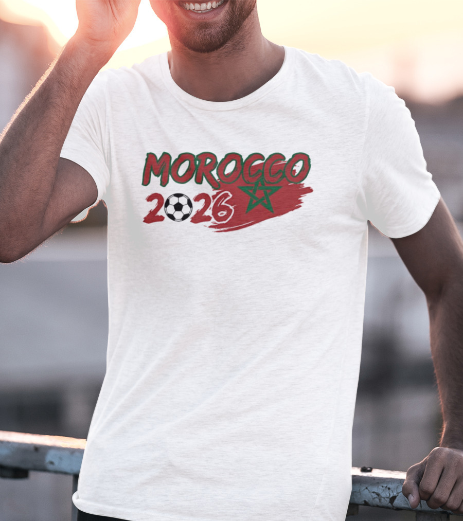 Morocco 2026 World Cup Soccer Ball Star T-Shirt