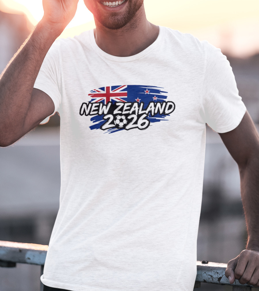 New Zealand 2026 National Team Flag And Soccer Ball T-Shirt