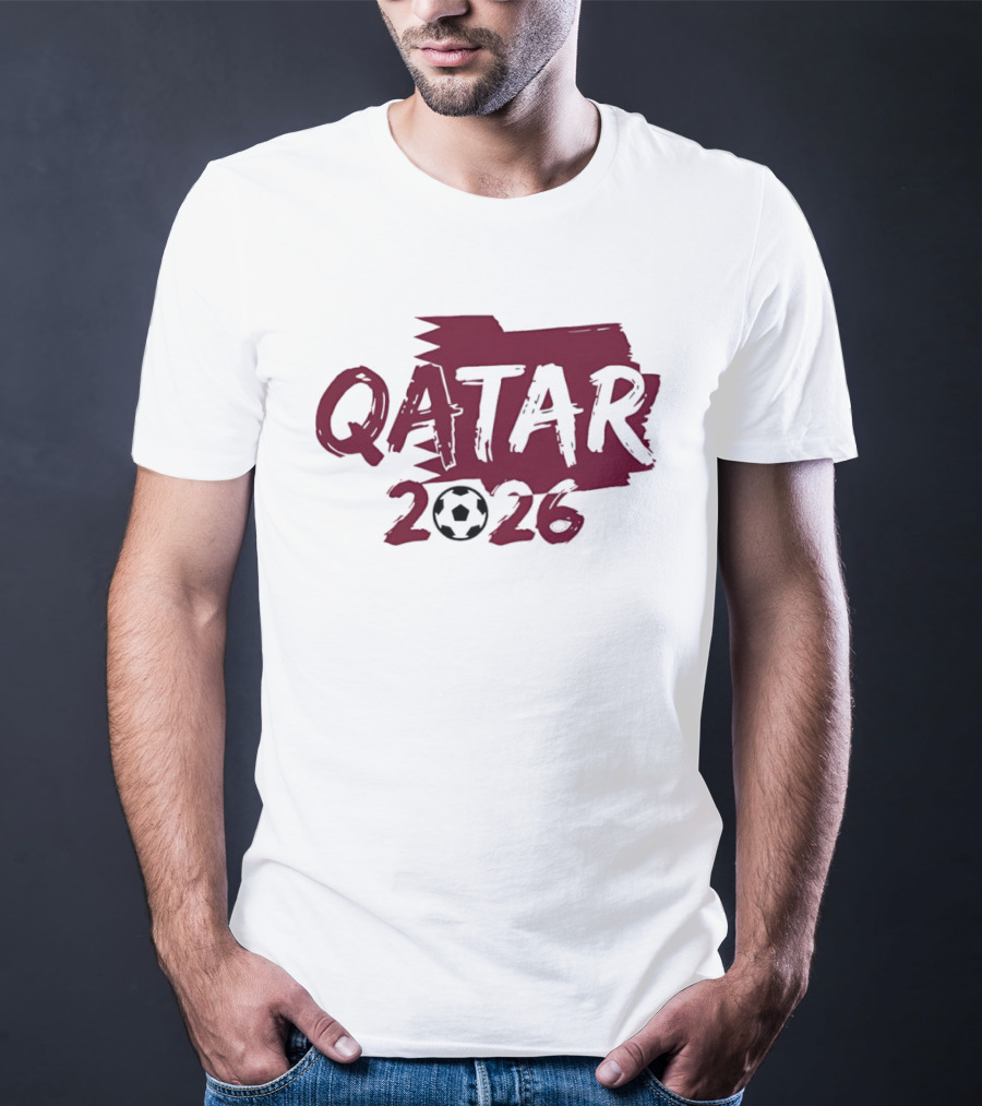 Qatar 2026 Soccer Celebration With Football T-Shirt