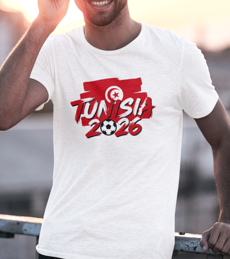 Tunisia 2026 World Cup Soccer Star And Crescent T-Shirt