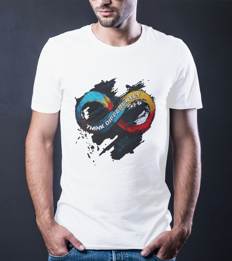 Think Differently Infinity Symbol Autism Awareness T-Shirt