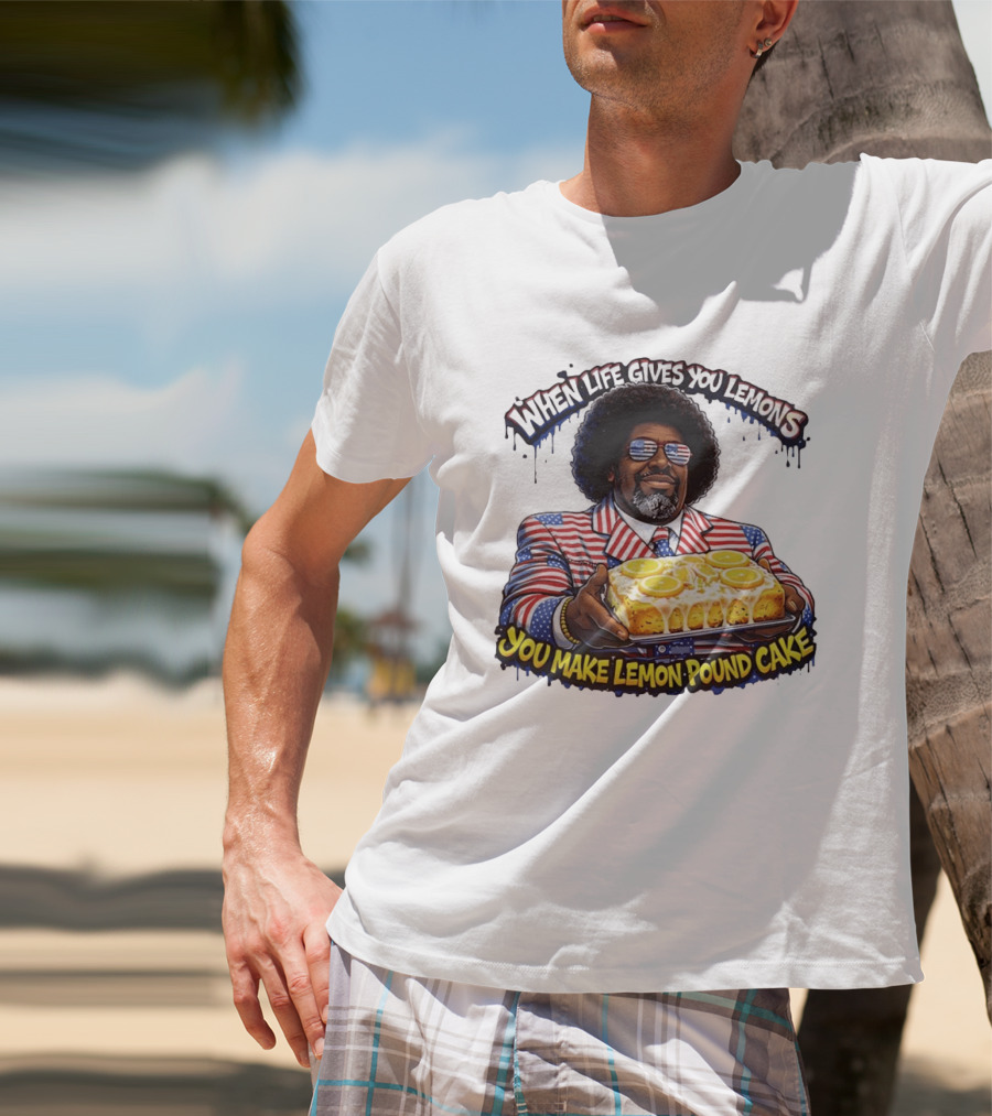 When Life Gives You Lemons You Make Lemon Pound Cake Patriotic Suit And Sunglasses T-Shirt