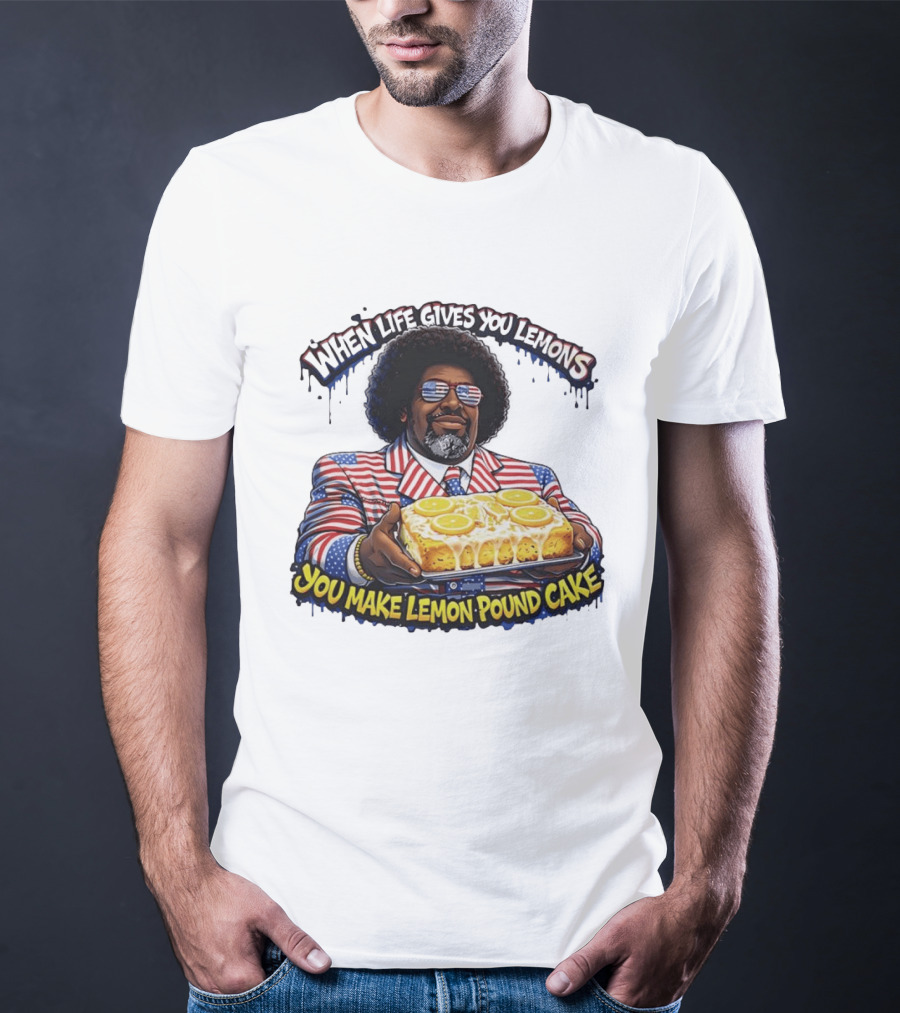 When Life Gives You Lemons You Make Lemon Pound Cake Patriotic Suit And Sunglasses T-Shirt