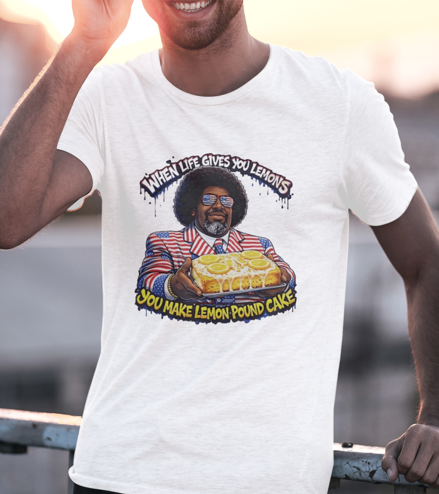When Life Gives You Lemons You Make Lemon Pound Cake Patriotic Suit And Sunglasses T-Shirt