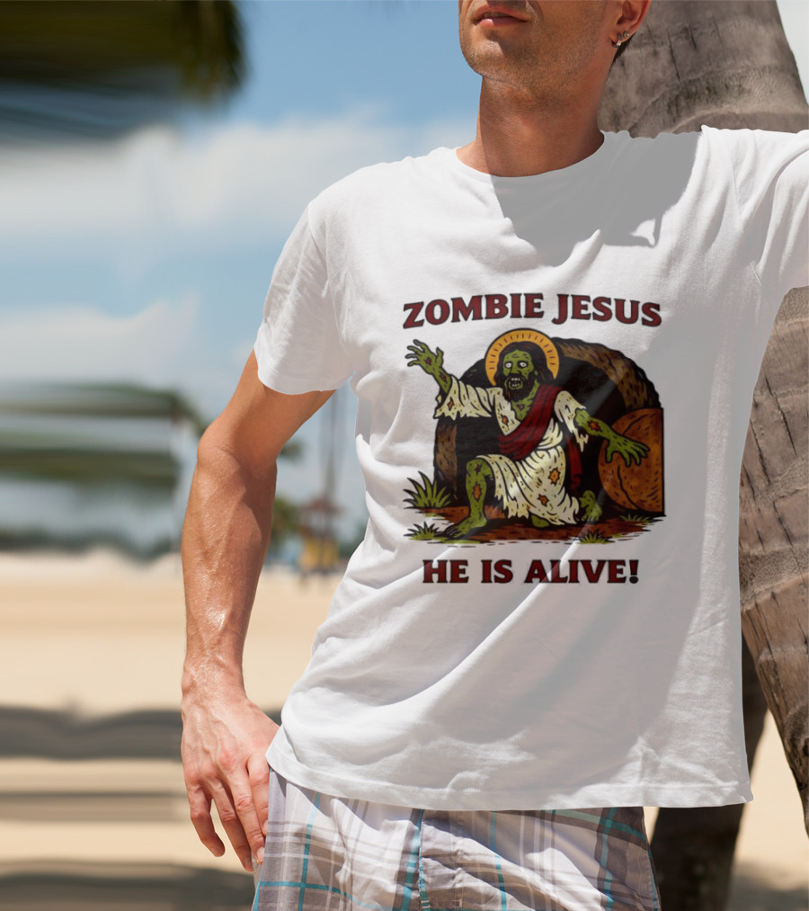 Zombie Jesus He Is Alive Resurrection Meme T-Shirt