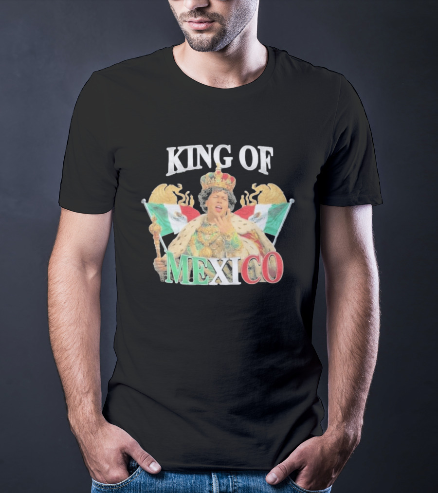 King Of Mexico Royalty With Flags And Crown T-Shirt
