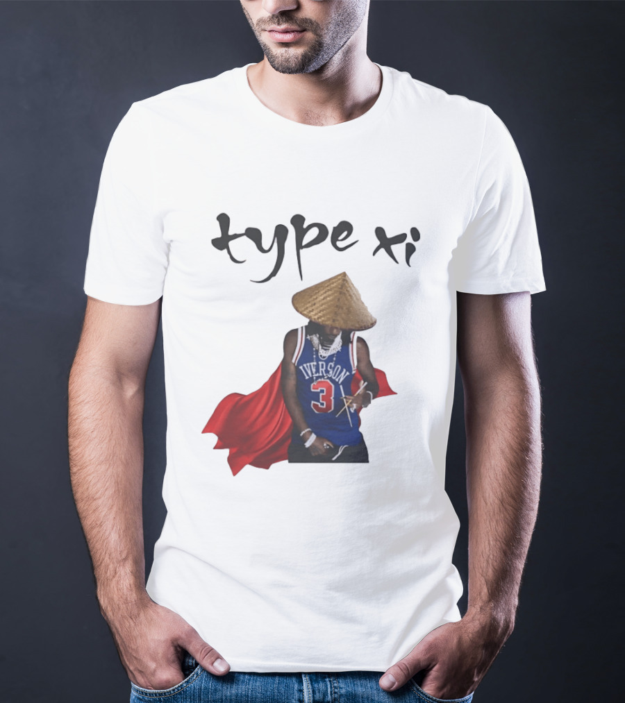 Allen Iverson 3 Jersey Type XI Conical Hat Red Cape T-Shirt