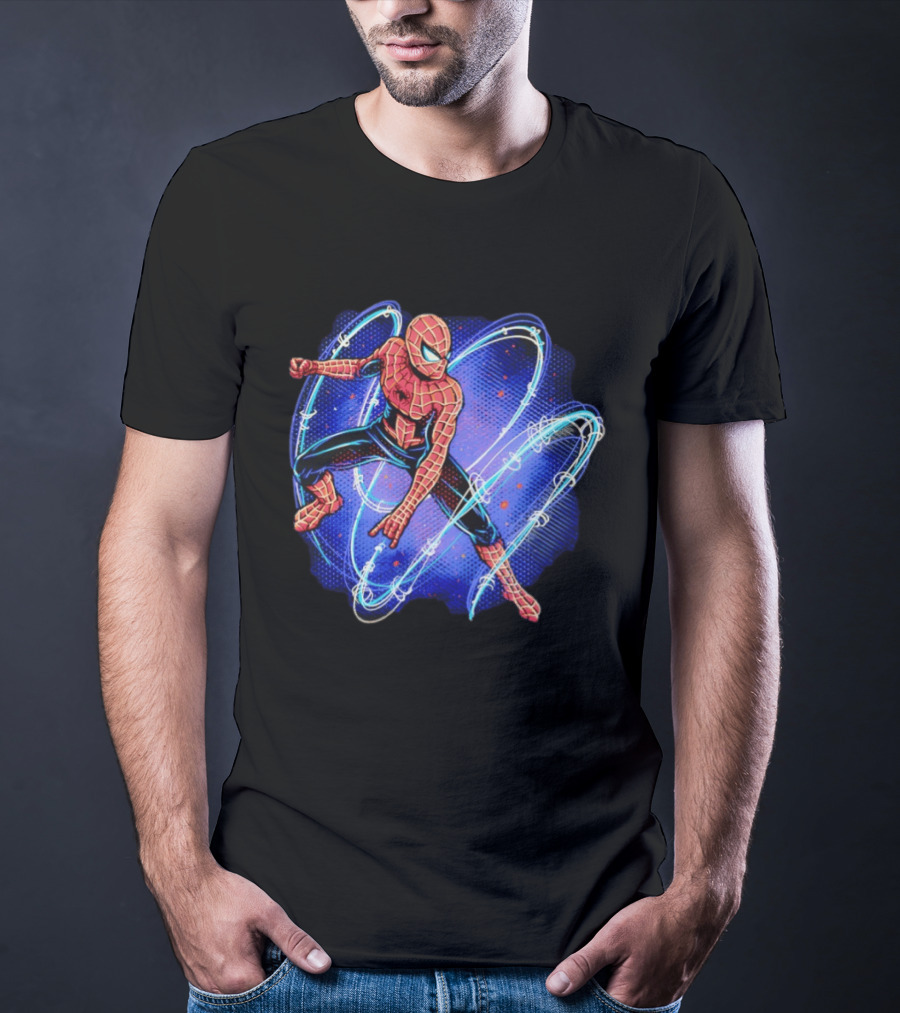 Spider Man Marvel Hero With Magnetic Field Lines And Maximum Spider Senses T-Shirt