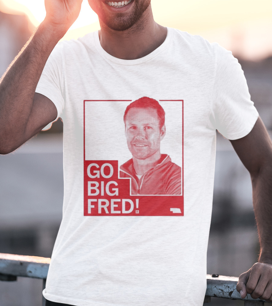 Go Big Fred Nebraska Sports Icon Red T-Shirt