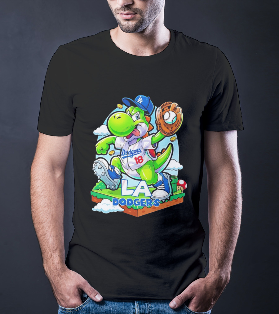 Yoshi Dodgers 18 LA Baseball T-Shirt
