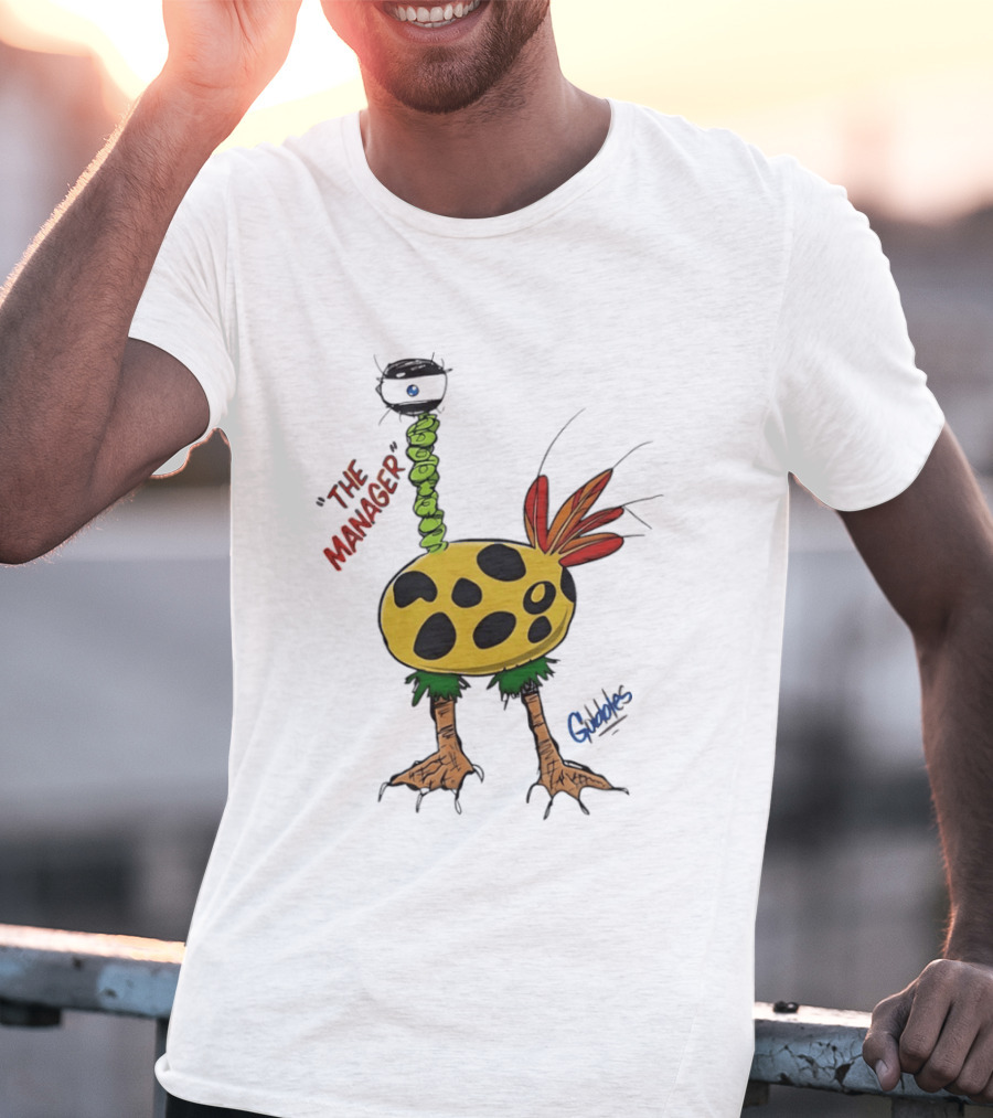 The Manager Gobbles Quirky Creature Art With Playful T-Shirt