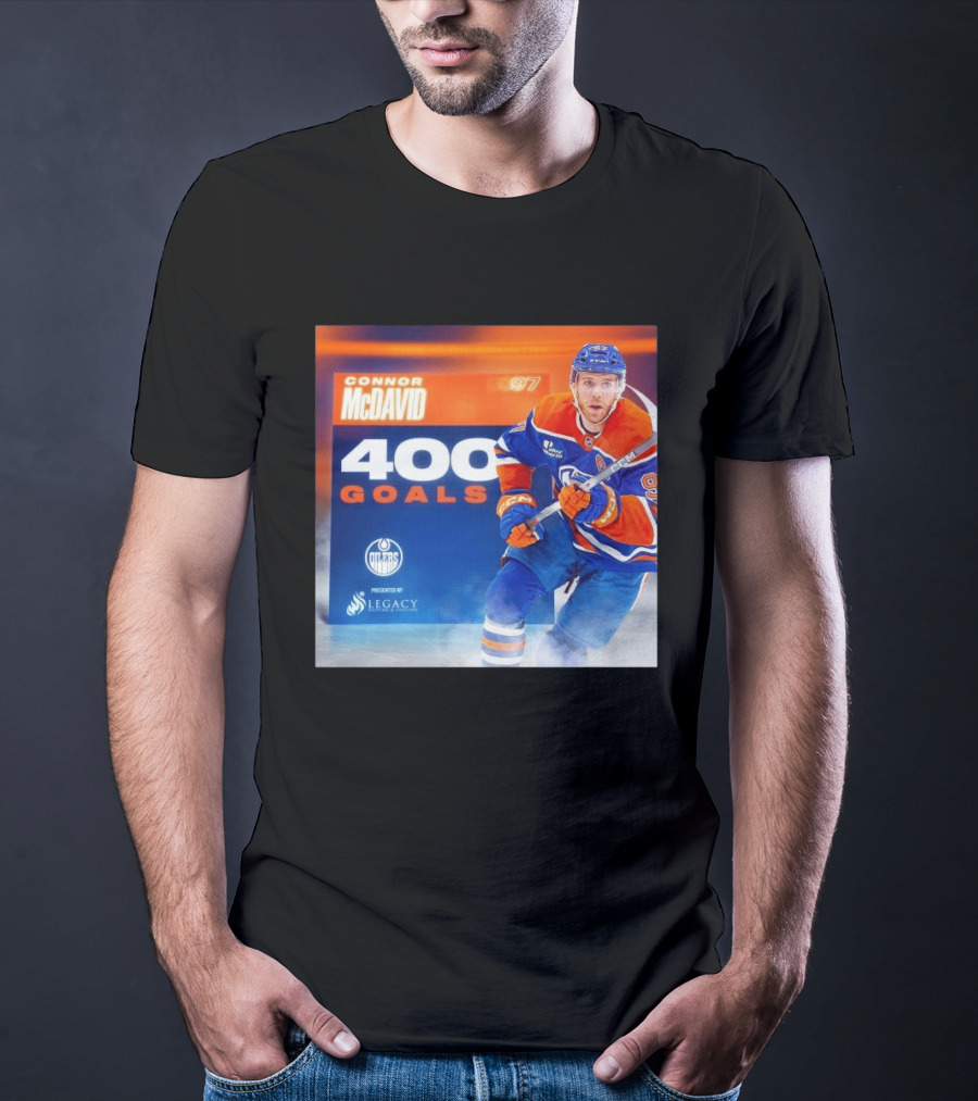 Connor McDavid 400 Goals Edmonton Oilers Legacy Sports Excellence T-Shirt