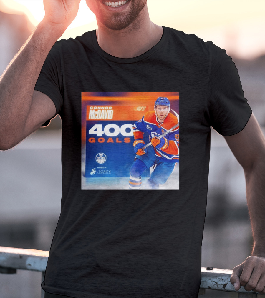 Connor McDavid 400 Goals Edmonton Oilers Legacy Sports Excellence T-Shirt