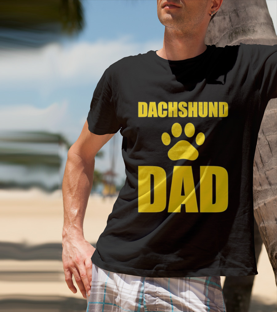 Dachshund Dad Wiener Dog Paw Print T-Shirt