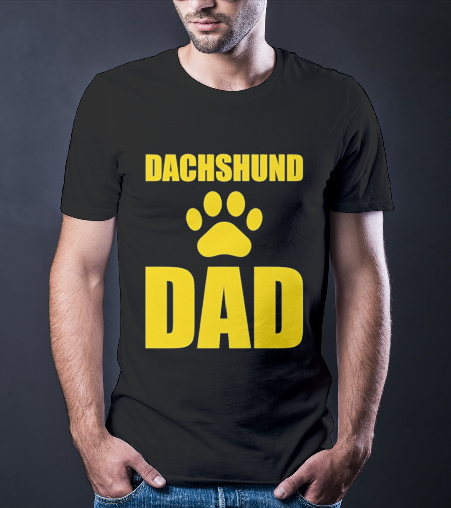 Dachshund Dad Wiener Dog Paw Print T-Shirt