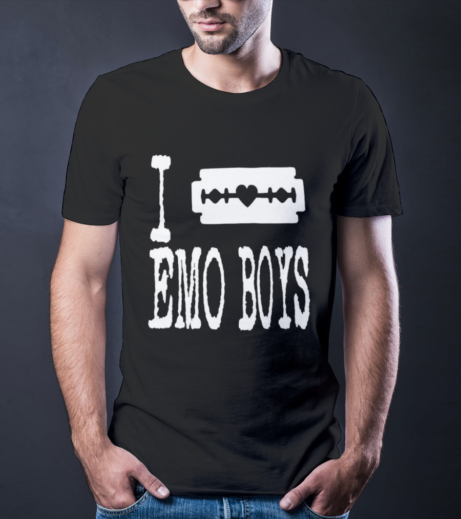 I Heart Emo Boys Razor Blade Icon Emo Subculture T-Shirt