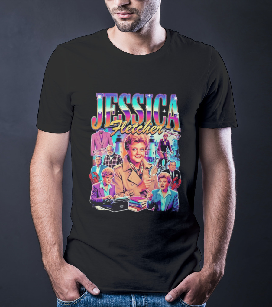 Jessica Fletcher Angela Lansbury Murder She Wrote Retro Collage T-Shirt