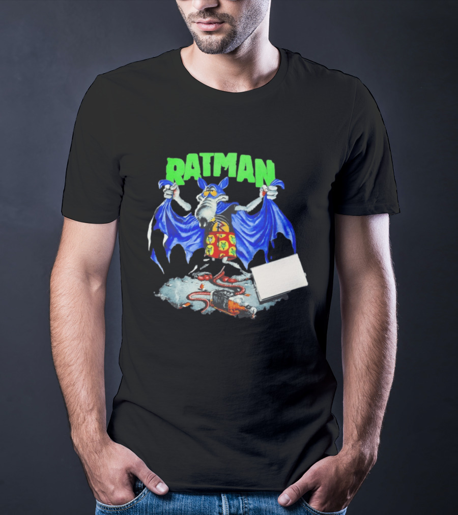 Ratman Comic Parody Superhero Character With Cape And Rats T-Shirt