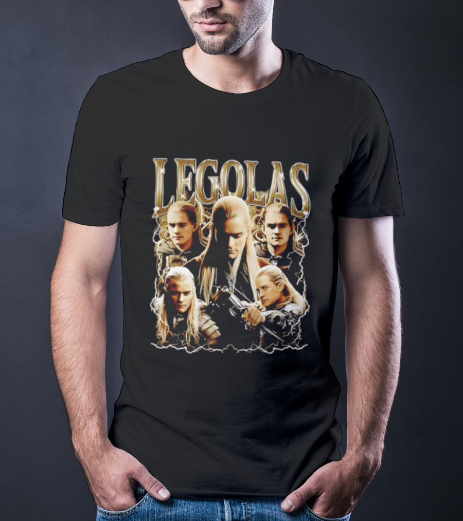 Legolas Character Collage From Lord Of The Rings T-Shirt