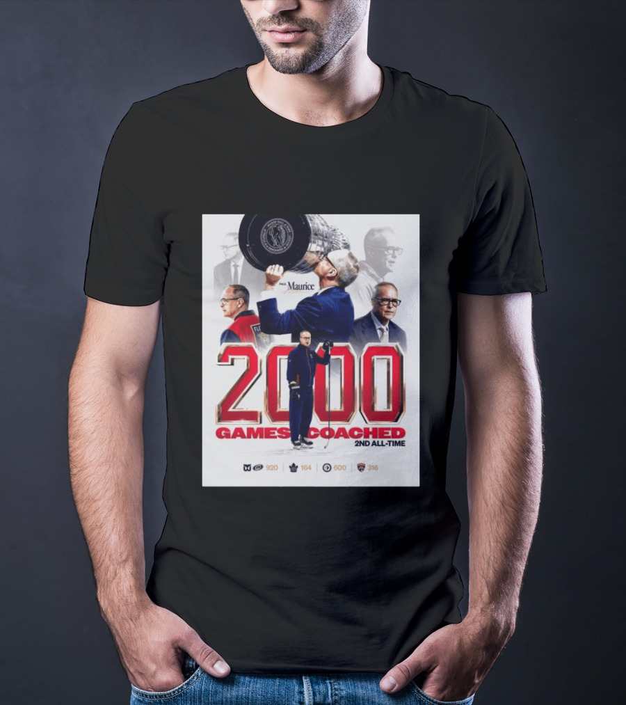 Paul Maurice NHL 2000 Games Coached 2nd All Time Vintage Hockey T-Shirt