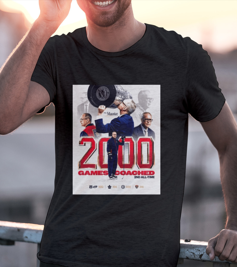 Paul Maurice NHL 2000 Games Coached 2nd All Time Vintage Hockey T-Shirt