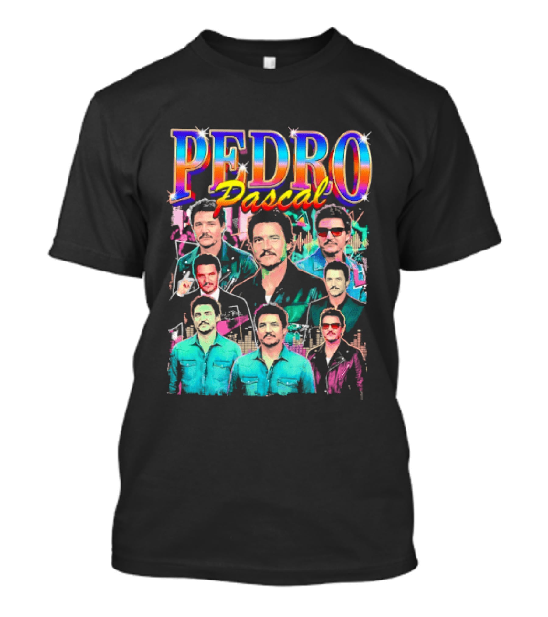 Pedro Pascal Multicolored Collage Actor T-Shirt