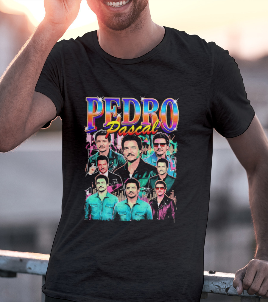 Pedro Pascal Multicolored Collage Actor T-Shirt
