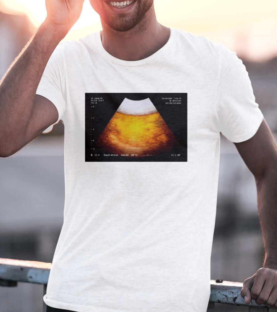 Beer Ultrasound Image Not Safe For Liver T-Shirt